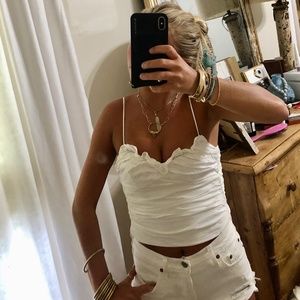 White Zara crop top